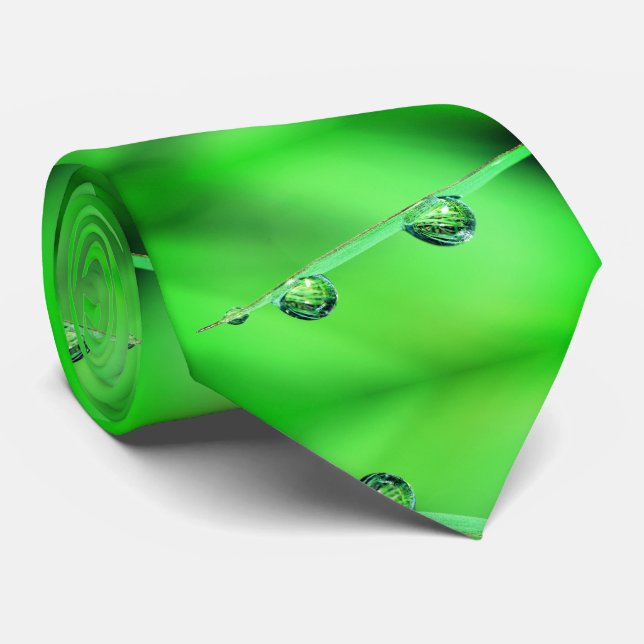 Vatten Drop Grönt Foliage Mönster Slips (Rullad)