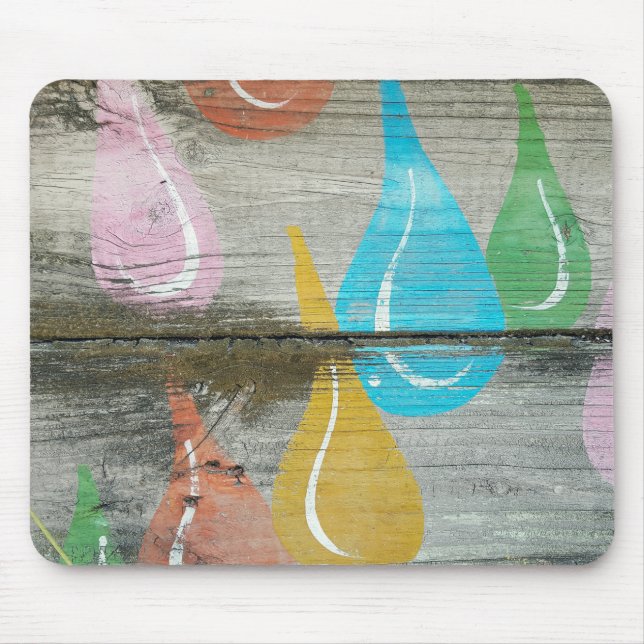 Vatten Drop Mönster på trä Musmatta (Framsidan)