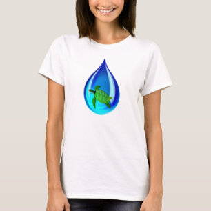 Vatten Drop och Sea Turtle T Shirt