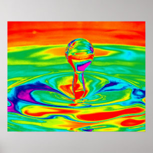 Vatten Droplet i Psychedelic Färg Poster/skriver u Poster