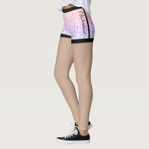 Vatten droplet kort rosa lila Bäddningsbalkar av  Leggings