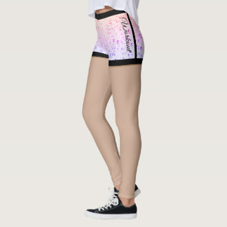 Vatten droplet kort rosa lila Bäddningsbalkar av Leggings
