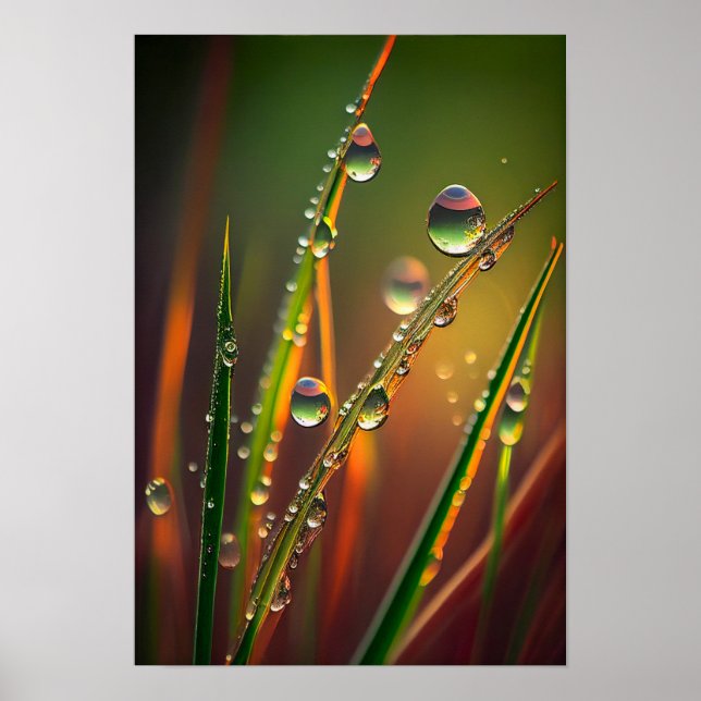 Vatten Droplets Lugn Tranquil Nature Peacnice Zen Poster (Framsidan)