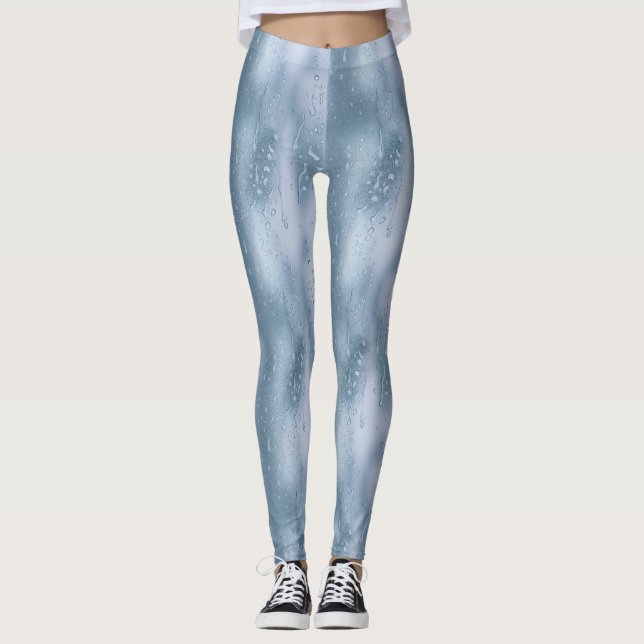 Vatten Droplets Mönster Leggings - Coola & Refresh (Framsida)