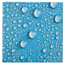 Vatten droplets på Blue | Keramiska plattor av Anp