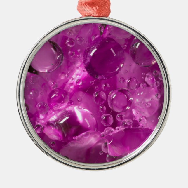 Vatten droppar på blomman, Kalifornien Julgransprydnad Metall (Framsidan)