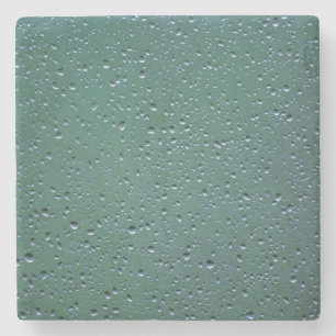 Vatten-droppar på en Grönt bakgrund Underlägg Sten