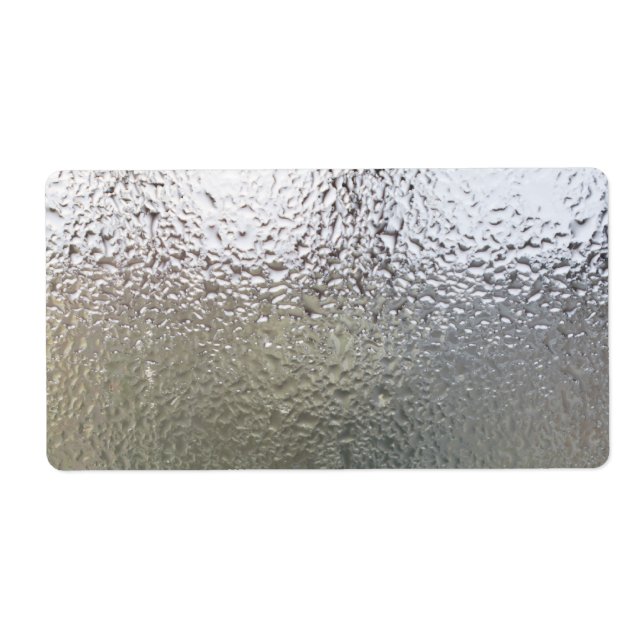 Vatten droppar på glas fraktsedel (Framsidan)