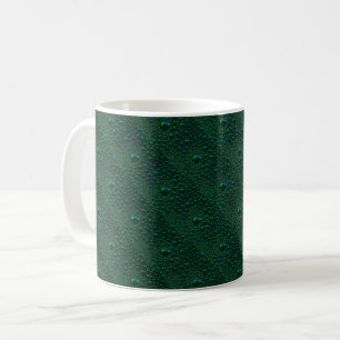 Vatten droppar på Grönt Metall Kaffemugg