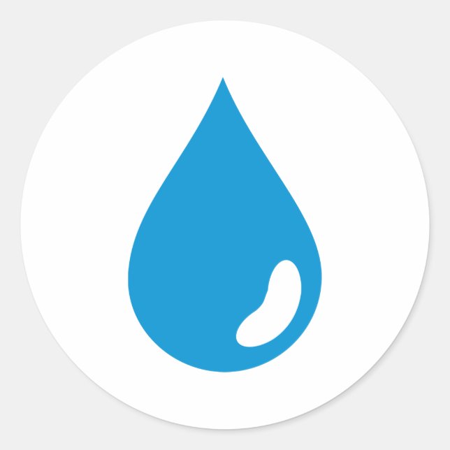 Vatten droppe runt klistermärke (Framsida)