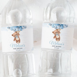 vatten-etiketter för nalle Baby Shower Vattenflaskor Etikett