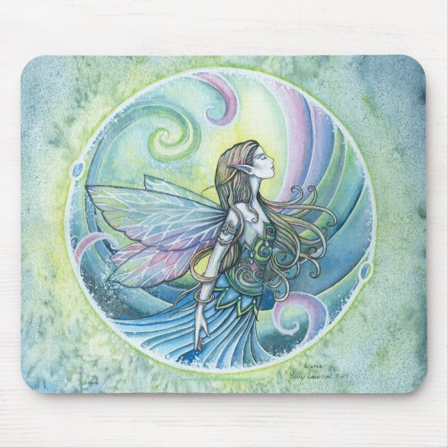 Vatten Fairy Art Mousepad av Molly Harrison Musmatta (Framsidan)