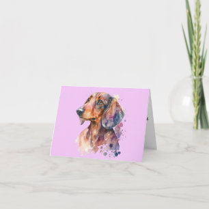 Vatten Färg Dachshund Tillfällen-hälsningskort Kort