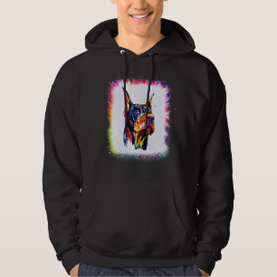 Vatten Färg Dobermann Hund Kärlek R Pojke Flicka T Hoodie