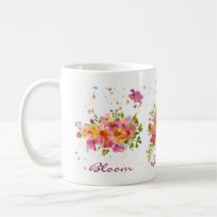 Vatten färg Flower Bright Guld Coffee Mugg