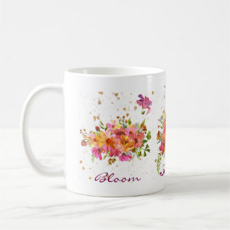 Vatten färg Flower Bright Guld Coffee Mugg