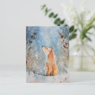 Vatten Färg Fox julkort Vykort
