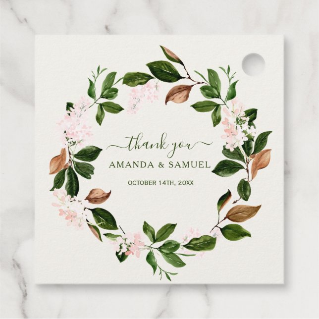 Vatten Färg Greenery Tack Stickers Gåvor Etiketter (Baksida)