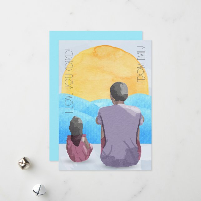 Vatten-färg-havet vid Pappa Julkort (Fram/Back In Situ)