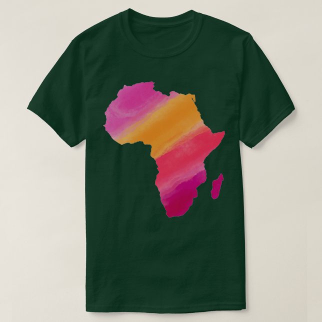 VATTEN FÄRG KARTA i AFRIKA T Shirt (Design framsida)