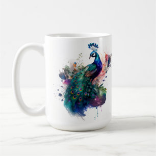 Vatten färg och Bläck Peacock Kaffemugg