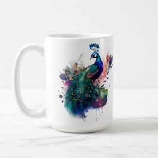 Vatten färg och Bläck Peacock Kaffemugg