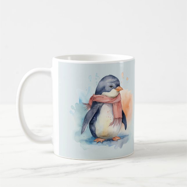 Vatten Färg Penguin Mugg-design Kaffemugg (Vänster)