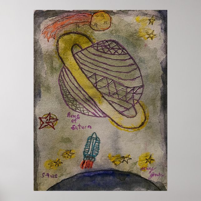 Vatten Färg Ring Mätten Poster (Framsidan)