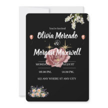 Vatten färg rosa Blommigt av vilda blommor, svart