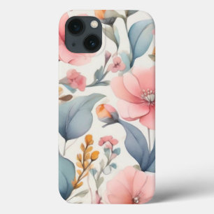 Vatten Färg Small Flower Design iPhone 13 Fodral