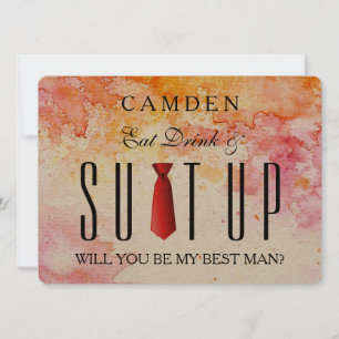 Vatten färg Suitup.. Kommer du att bli min Bestman Inbjudningar