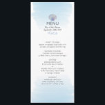 Vatten färg tema Beach Wedding Menu Card Meny<br><div class="desc">Vatten färg tema Beach Wedding Menu Card</div>