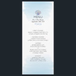 Vatten färg tema Beach Wedding Menu Card Meny<br><div class="desc">Vatten färg tema Beach Wedding Menu Card</div>