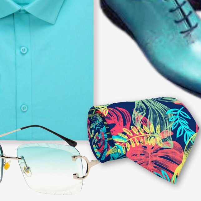 Vatten färg-turkos Vibrant Hawaiian mönster Slips (Skapare uppladdad)