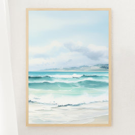 Vatten Färg Turquise Beach Skriv ut 3 av 3 Poster