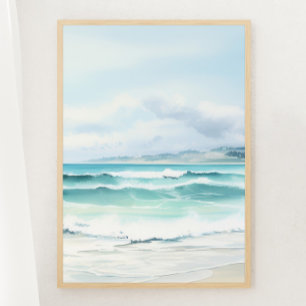 Vatten Färg Turquise Beach Skriv ut 3 av 3 Poster