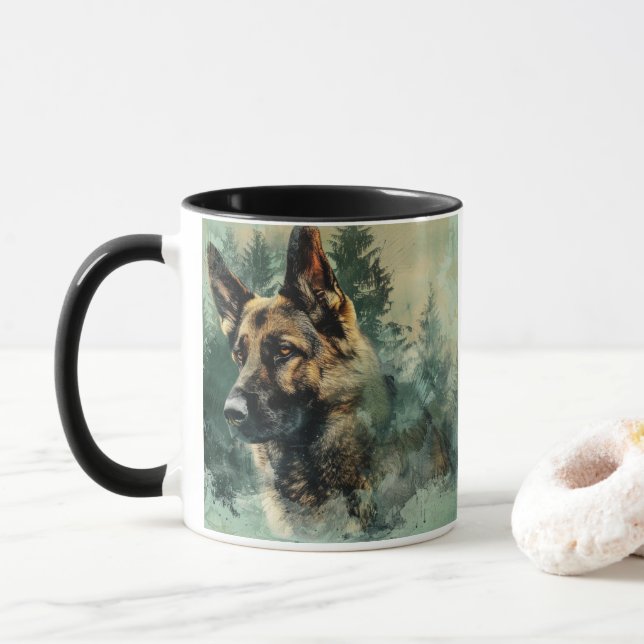 Vatten Färg tyska Shepherd Mugg (Med munk)