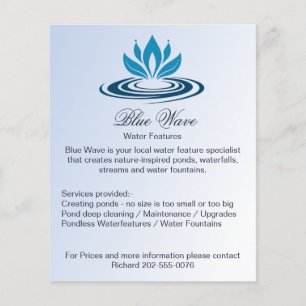 Vatten Feed Blue Business Advertising Flygblad