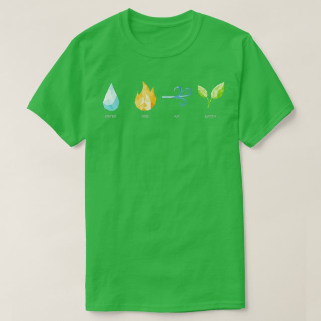 Vatten Fire Luft Earth World 4 Inslag Natur Vind O T Shirt (Design framsida)