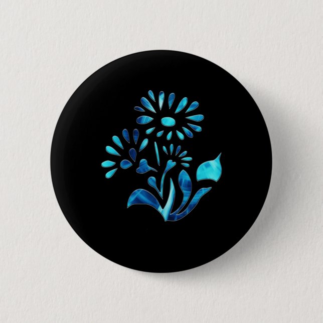 Vatten Flowers Two Sticker Knapp (Framsida)