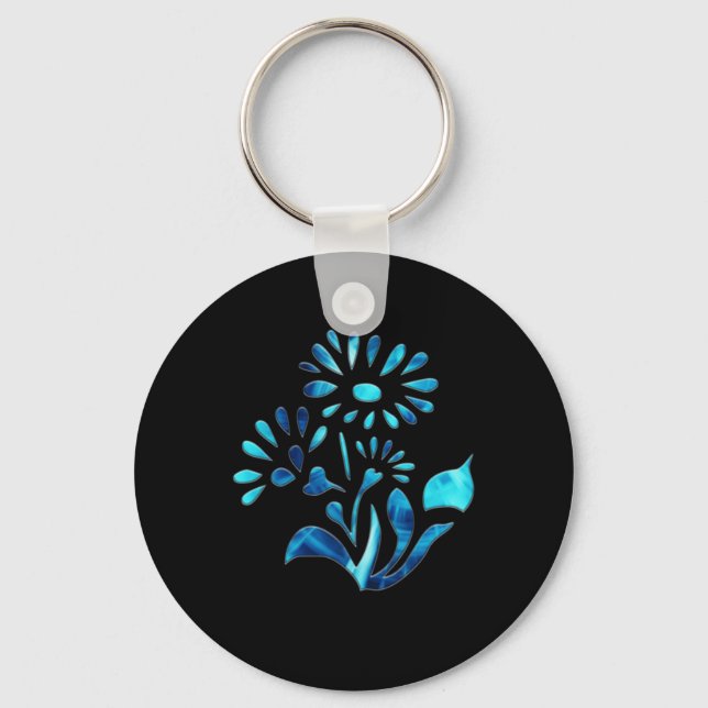 Vatten Flowers Two Sticker Nyckelring (Framsida)