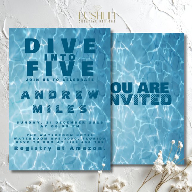 Vatten födelsedag Stänk Bassäng sommarfirma Inbjudningar (Skapare uppladdad)