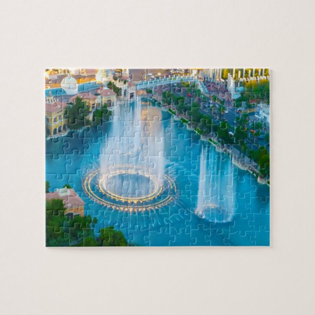 Vatten Fontän i Las Vegas Pussel (Horisontell)