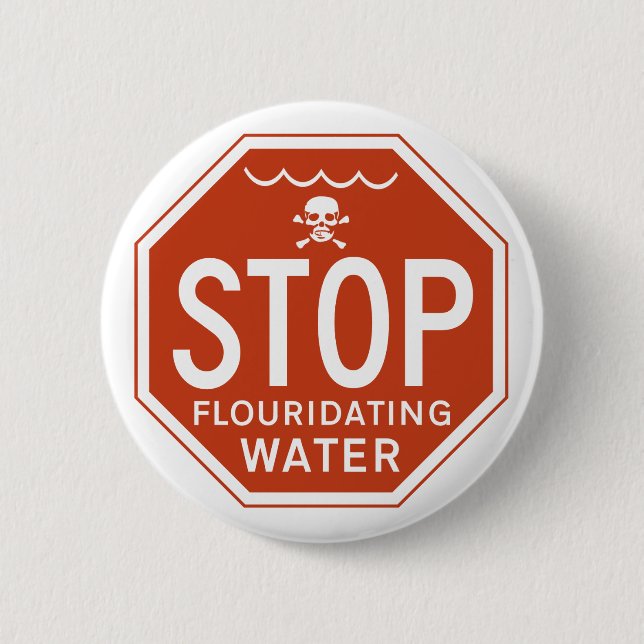 VATTEN för STOPP FLUORIDATING - Knapp (Framsida)