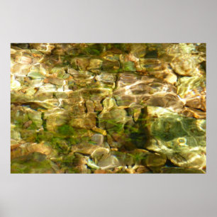 Vatten från Hett Vår Grönt-Guld natur Poster