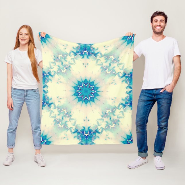 Vatten, fryst, blåvinter, snöflingor, fryst fleecefilt (På plats)