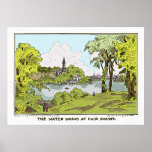 Vatten fungerar på Fairmount Philadelphia Poster