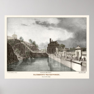 Vatten fungerar på Fairmount Philadelphia Poster