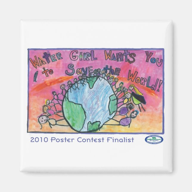 Vatten Girl vill att du ska Magnet (Framsidan)