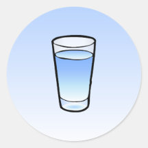Vatten Glas Klassisk Rund Klistermärke
